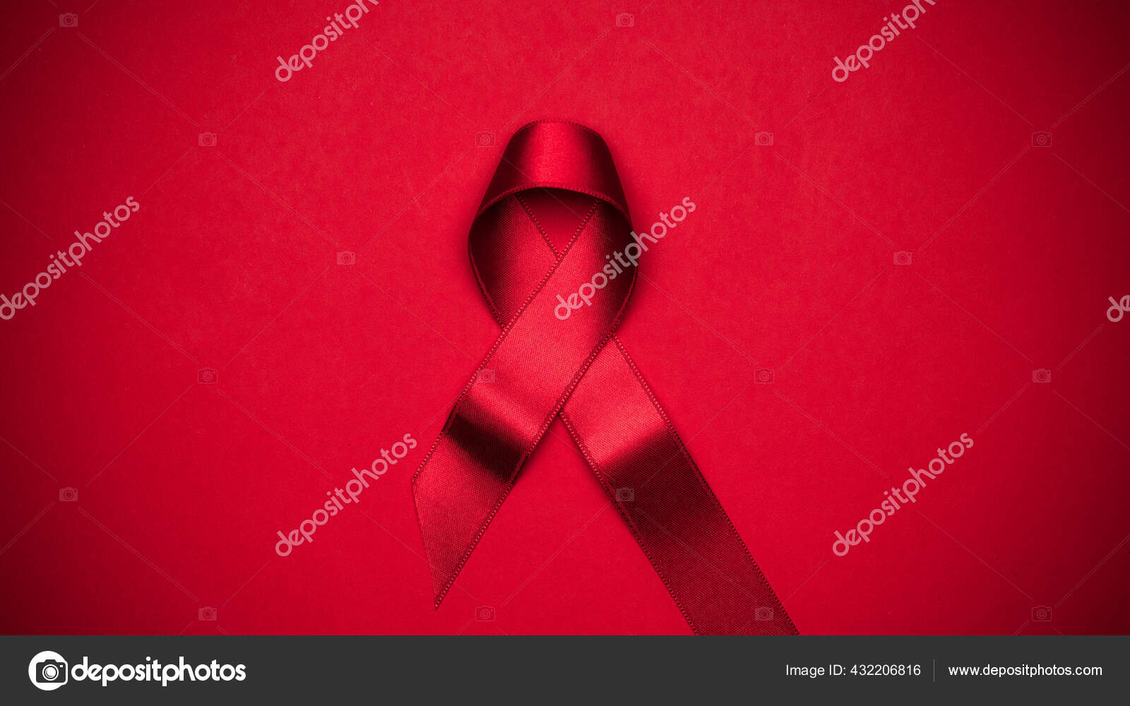 Infection Symbol Red Ribbon Symbol Hiv World Day Dark Red Stock